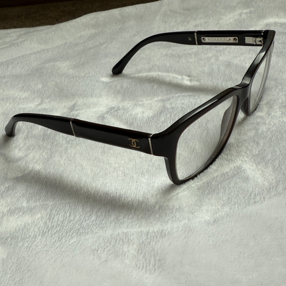 CHANEL Brown Women’s Glasses with Gold Detail, with lenses